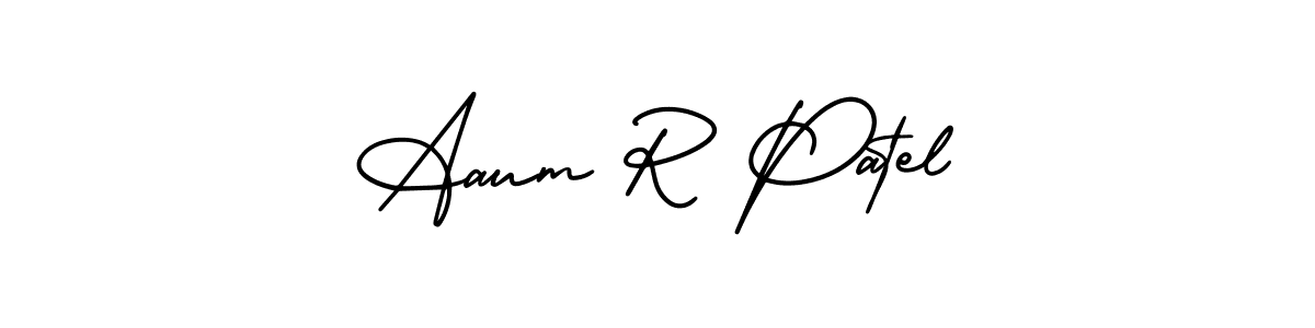 Use a signature maker to create a handwritten signature online. With this signature software, you can design (AmerikaSignatureDemo-Regular) your own signature for name Aaum R Patel. Aaum R Patel signature style 3 images and pictures png