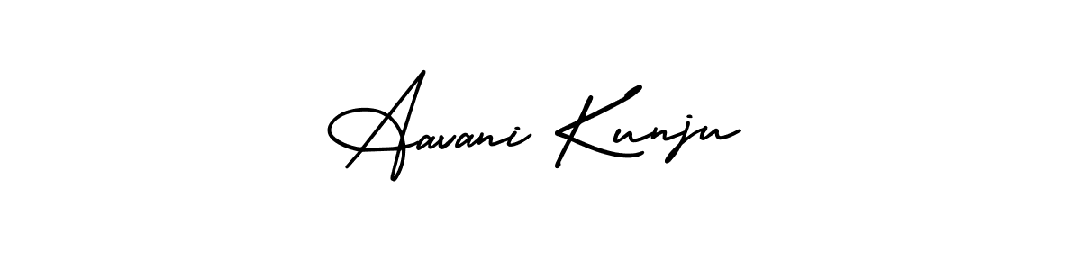 Also You can easily find your signature by using the search form. We will create Aavani Kunju name handwritten signature images for you free of cost using AmerikaSignatureDemo-Regular sign style. Aavani Kunju signature style 3 images and pictures png