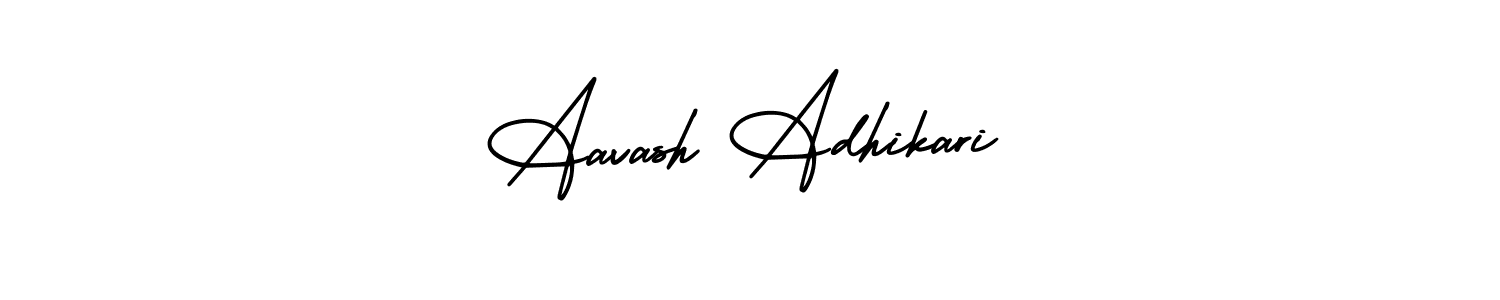 Aavash Adhikari stylish signature style. Best Handwritten Sign (AmerikaSignatureDemo-Regular) for my name. Handwritten Signature Collection Ideas for my name Aavash Adhikari. Aavash Adhikari signature style 3 images and pictures png