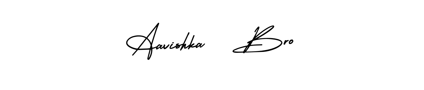 Similarly AmerikaSignatureDemo-Regular is the best handwritten signature design. Signature creator online .You can use it as an online autograph creator for name Aavishka   Bro. Aavishka   Bro signature style 3 images and pictures png