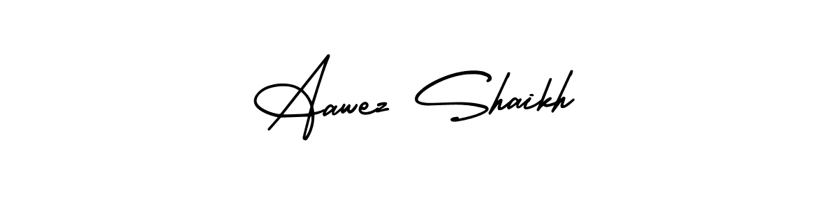 How to Draw Aawez Shaikh signature style? AmerikaSignatureDemo-Regular is a latest design signature styles for name Aawez Shaikh. Aawez Shaikh signature style 3 images and pictures png