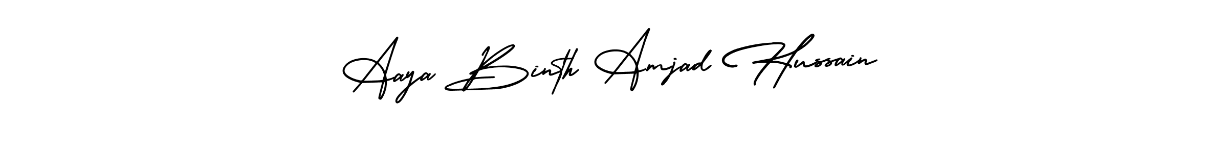 Use a signature maker to create a handwritten signature online. With this signature software, you can design (AmerikaSignatureDemo-Regular) your own signature for name Aaya Binth Amjad Hussain. Aaya Binth Amjad Hussain signature style 3 images and pictures png