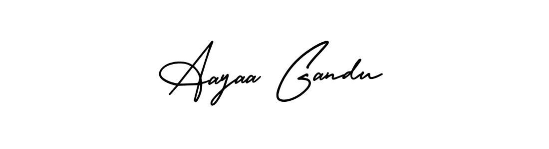 It looks lik you need a new signature style for name Aayaa Gandu. Design unique handwritten (AmerikaSignatureDemo-Regular) signature with our free signature maker in just a few clicks. Aayaa Gandu signature style 3 images and pictures png