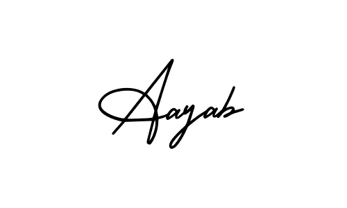 This is the best signature style for the Aayab name. Also you like these signature font (AmerikaSignatureDemo-Regular). Mix name signature. Aayab signature style 3 images and pictures png