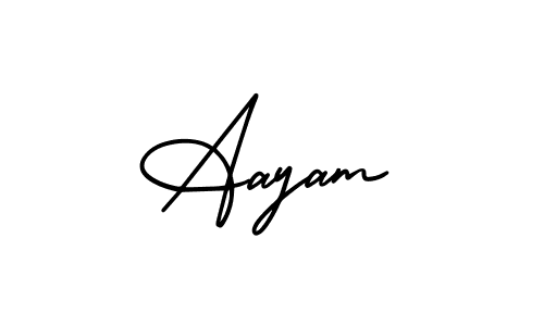 You should practise on your own different ways (AmerikaSignatureDemo-Regular) to write your name (Aayam) in signature. don't let someone else do it for you. Aayam signature style 3 images and pictures png