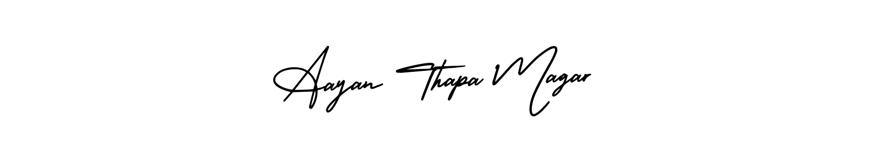 How to Draw Aayan Thapa Magar signature style? AmerikaSignatureDemo-Regular is a latest design signature styles for name Aayan Thapa Magar. Aayan Thapa Magar signature style 3 images and pictures png