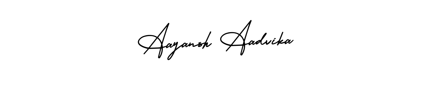 Use a signature maker to create a handwritten signature online. With this signature software, you can design (AmerikaSignatureDemo-Regular) your own signature for name Aayansh Aadvika. Aayansh Aadvika signature style 3 images and pictures png