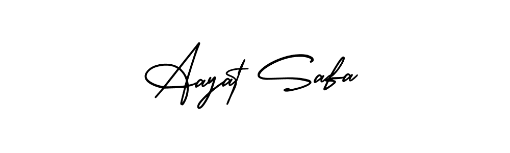 This is the best signature style for the Aayat Safa name. Also you like these signature font (AmerikaSignatureDemo-Regular). Mix name signature. Aayat Safa signature style 3 images and pictures png