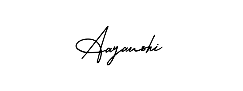 You should practise on your own different ways (AmerikaSignatureDemo-Regular) to write your name (Aayaushi) in signature. don't let someone else do it for you. Aayaushi signature style 3 images and pictures png