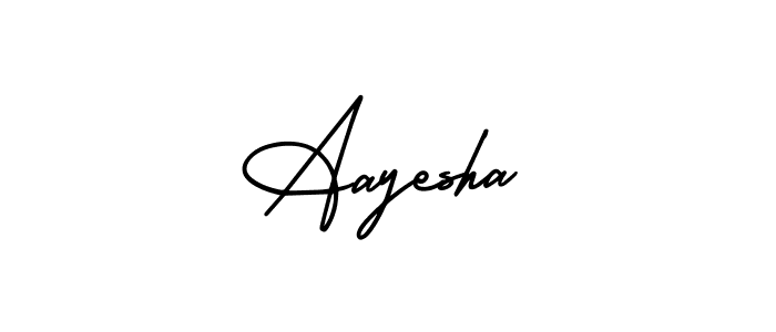 How to make Aayesha name signature. Use AmerikaSignatureDemo-Regular style for creating short signs online. This is the latest handwritten sign. Aayesha signature style 3 images and pictures png