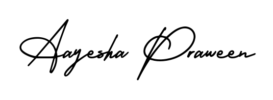 How to make Aayesha Praween name signature. Use AmerikaSignatureDemo-Regular style for creating short signs online. This is the latest handwritten sign. Aayesha Praween signature style 3 images and pictures png