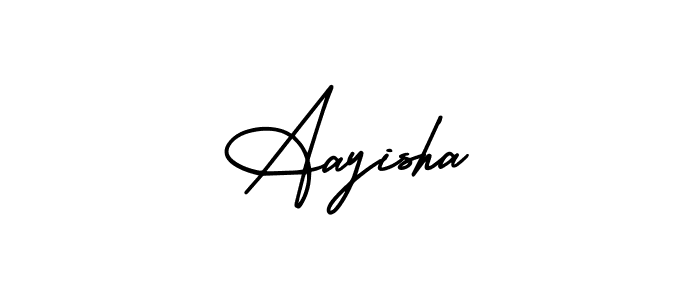 You should practise on your own different ways (AmerikaSignatureDemo-Regular) to write your name (Aayisha) in signature. don't let someone else do it for you. Aayisha signature style 3 images and pictures png
