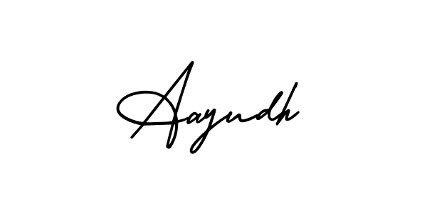 You should practise on your own different ways (AmerikaSignatureDemo-Regular) to write your name (Aayudh) in signature. don't let someone else do it for you. Aayudh signature style 3 images and pictures png