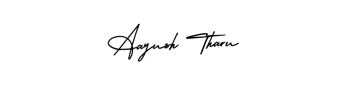 Make a beautiful signature design for name Aayush Tharu. With this signature (AmerikaSignatureDemo-Regular) style, you can create a handwritten signature for free. Aayush Tharu signature style 3 images and pictures png