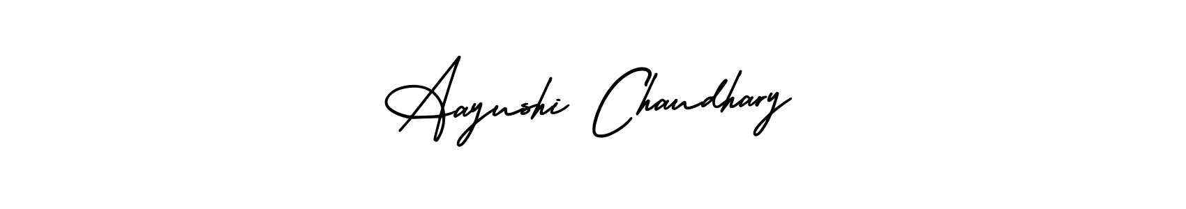 The best way (AmerikaSignatureDemo-Regular) to make a short signature is to pick only two or three words in your name. The name Aayushi Chaudhary include a total of six letters. For converting this name. Aayushi Chaudhary signature style 3 images and pictures png