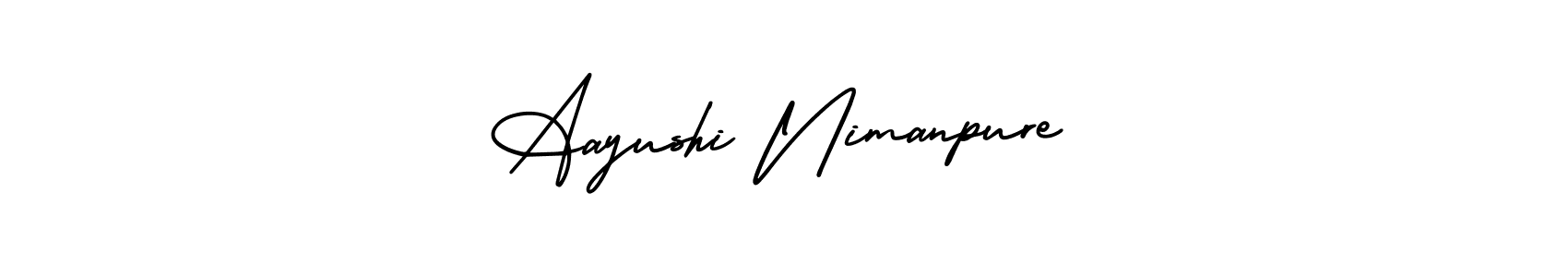 Check out images of Autograph of Aayushi Nimanpure name. Actor Aayushi Nimanpure Signature Style. AmerikaSignatureDemo-Regular is a professional sign style online. Aayushi Nimanpure signature style 3 images and pictures png