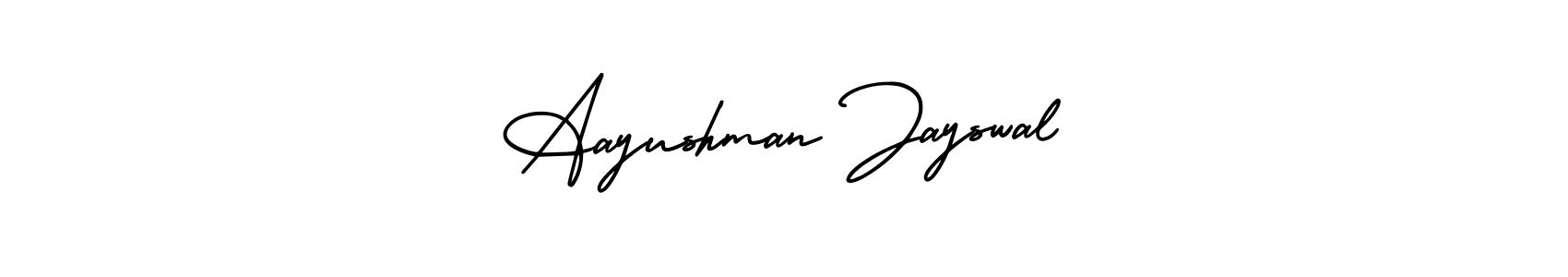 You should practise on your own different ways (AmerikaSignatureDemo-Regular) to write your name (Aayushman Jayswal) in signature. don't let someone else do it for you. Aayushman Jayswal signature style 3 images and pictures png