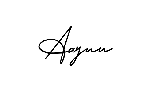 How to make Aayuu name signature. Use AmerikaSignatureDemo-Regular style for creating short signs online. This is the latest handwritten sign. Aayuu signature style 3 images and pictures png