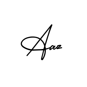 You should practise on your own different ways (AmerikaSignatureDemo-Regular) to write your name (Aaz) in signature. don't let someone else do it for you. Aaz signature style 3 images and pictures png