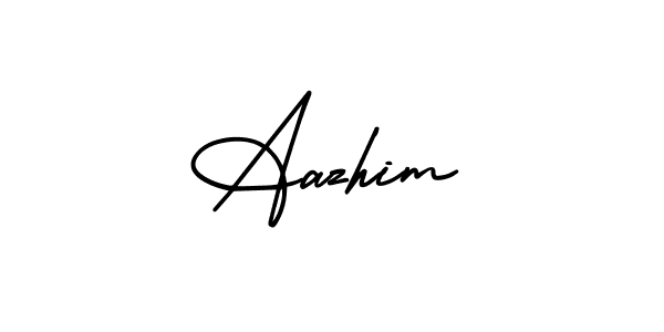 How to make Aazhim name signature. Use AmerikaSignatureDemo-Regular style for creating short signs online. This is the latest handwritten sign. Aazhim signature style 3 images and pictures png