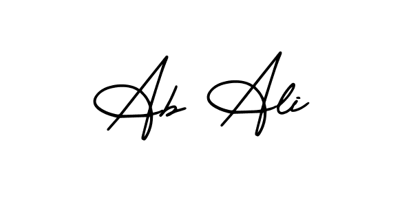 Make a beautiful signature design for name Ab Ali. With this signature (AmerikaSignatureDemo-Regular) style, you can create a handwritten signature for free. Ab Ali signature style 3 images and pictures png