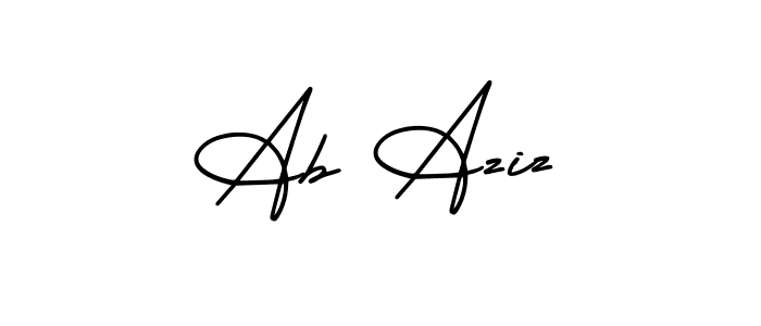 Similarly AmerikaSignatureDemo-Regular is the best handwritten signature design. Signature creator online .You can use it as an online autograph creator for name Ab Aziz. Ab Aziz signature style 3 images and pictures png