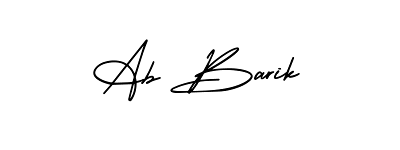 This is the best signature style for the Ab Barik name. Also you like these signature font (AmerikaSignatureDemo-Regular). Mix name signature. Ab Barik signature style 3 images and pictures png