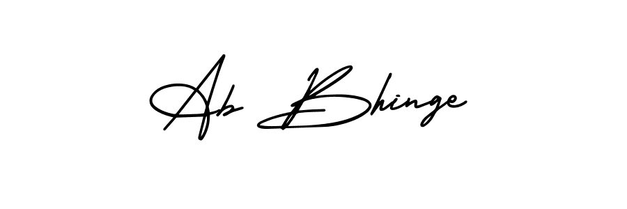 How to make Ab Bhinge name signature. Use AmerikaSignatureDemo-Regular style for creating short signs online. This is the latest handwritten sign. Ab Bhinge signature style 3 images and pictures png