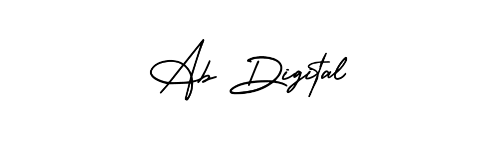 Use a signature maker to create a handwritten signature online. With this signature software, you can design (AmerikaSignatureDemo-Regular) your own signature for name Ab Digital. Ab Digital signature style 3 images and pictures png