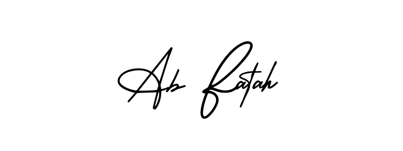 Design your own signature with our free online signature maker. With this signature software, you can create a handwritten (AmerikaSignatureDemo-Regular) signature for name Ab Fatah. Ab Fatah signature style 3 images and pictures png