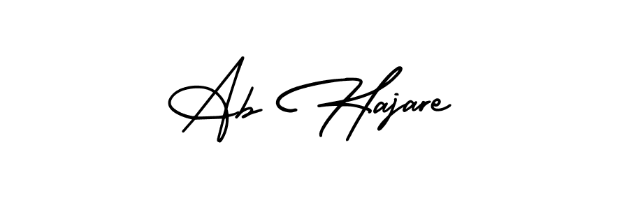 How to Draw Ab Hajare signature style? AmerikaSignatureDemo-Regular is a latest design signature styles for name Ab Hajare. Ab Hajare signature style 3 images and pictures png