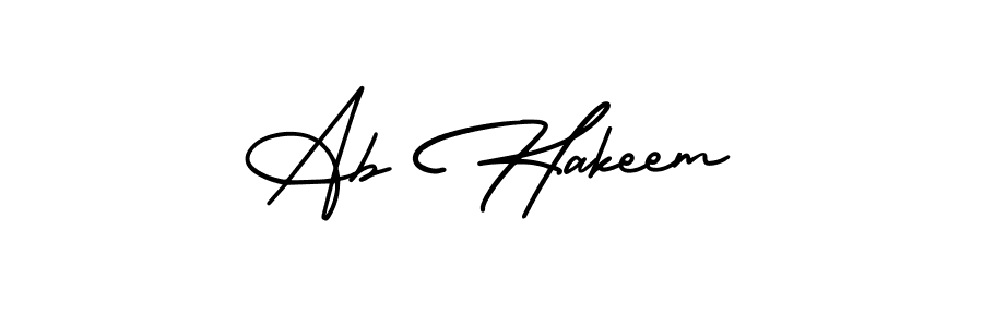 You should practise on your own different ways (AmerikaSignatureDemo-Regular) to write your name (Ab Hakeem) in signature. don't let someone else do it for you. Ab Hakeem signature style 3 images and pictures png