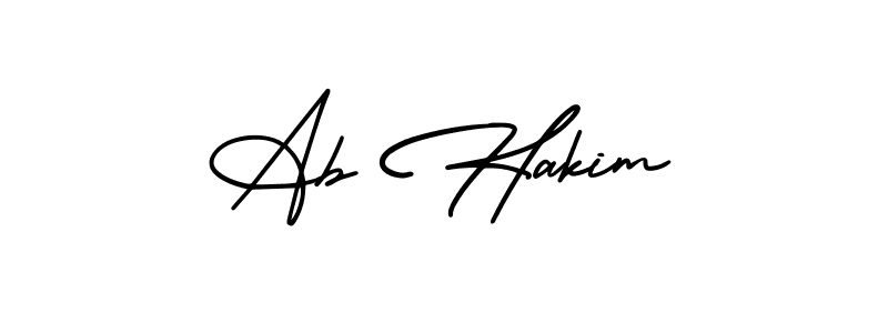 You should practise on your own different ways (AmerikaSignatureDemo-Regular) to write your name (Ab Hakim) in signature. don't let someone else do it for you. Ab Hakim signature style 3 images and pictures png