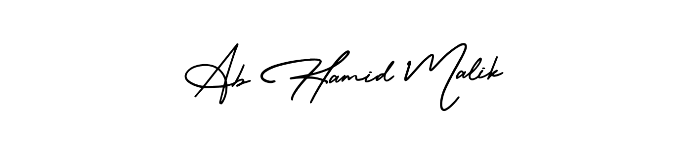 This is the best signature style for the Ab Hamid Malik name. Also you like these signature font (AmerikaSignatureDemo-Regular). Mix name signature. Ab Hamid Malik signature style 3 images and pictures png
