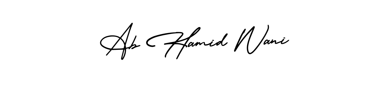 Create a beautiful signature design for name Ab Hamid Wani. With this signature (AmerikaSignatureDemo-Regular) fonts, you can make a handwritten signature for free. Ab Hamid Wani signature style 3 images and pictures png