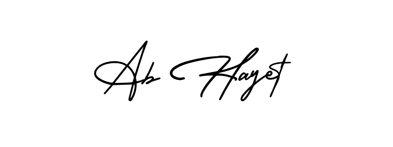 Make a beautiful signature design for name Ab Hayet. With this signature (AmerikaSignatureDemo-Regular) style, you can create a handwritten signature for free. Ab Hayet signature style 3 images and pictures png