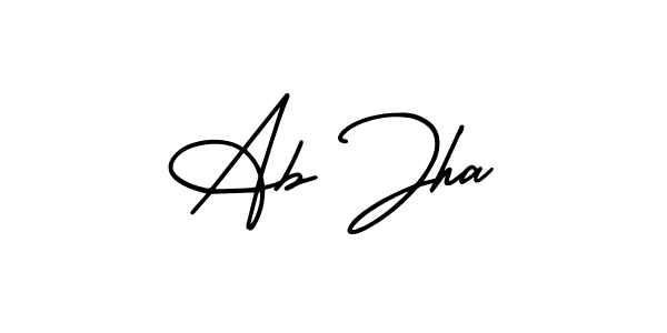 How to make Ab Jha name signature. Use AmerikaSignatureDemo-Regular style for creating short signs online. This is the latest handwritten sign. Ab Jha signature style 3 images and pictures png