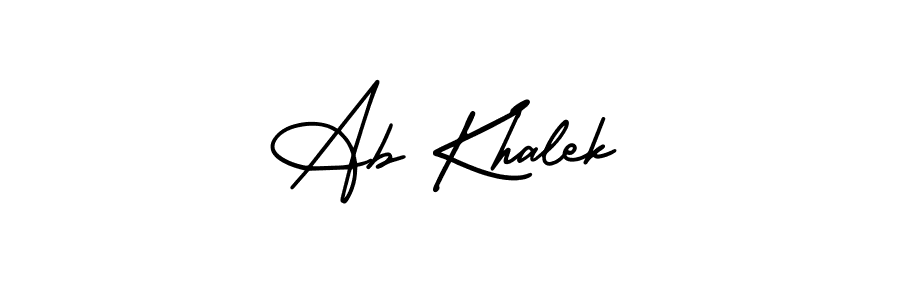 Make a beautiful signature design for name Ab Khalek. With this signature (AmerikaSignatureDemo-Regular) style, you can create a handwritten signature for free. Ab Khalek signature style 3 images and pictures png