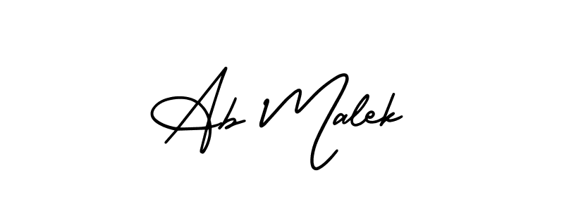 Use a signature maker to create a handwritten signature online. With this signature software, you can design (AmerikaSignatureDemo-Regular) your own signature for name Ab Malek. Ab Malek signature style 3 images and pictures png