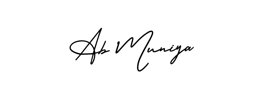 This is the best signature style for the Ab Muniya name. Also you like these signature font (AmerikaSignatureDemo-Regular). Mix name signature. Ab Muniya signature style 3 images and pictures png