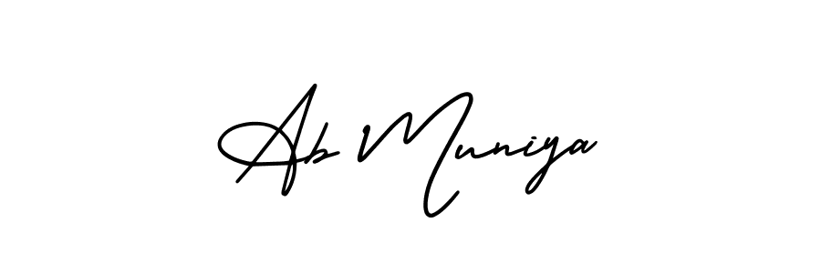 Use a signature maker to create a handwritten signature online. With this signature software, you can design (AmerikaSignatureDemo-Regular) your own signature for name Ab Muniya. Ab Muniya signature style 3 images and pictures png