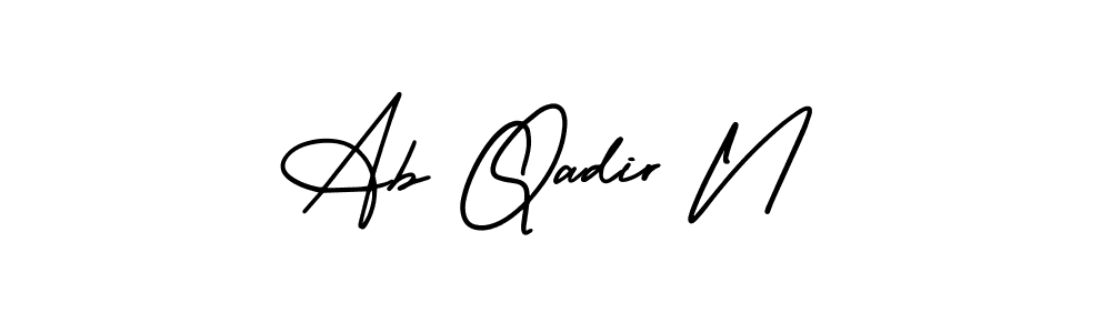 How to Draw Ab Qadir N signature style? AmerikaSignatureDemo-Regular is a latest design signature styles for name Ab Qadir N. Ab Qadir N signature style 3 images and pictures png