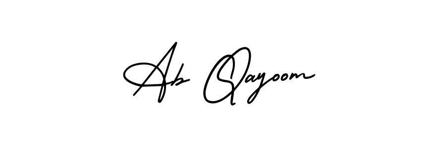 Similarly AmerikaSignatureDemo-Regular is the best handwritten signature design. Signature creator online .You can use it as an online autograph creator for name Ab Qayoom. Ab Qayoom signature style 3 images and pictures png