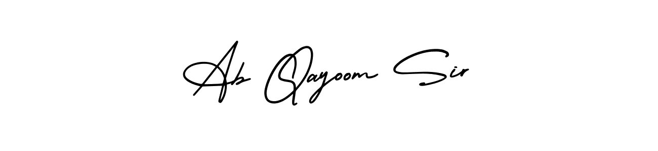 How to make Ab Qayoom Sir name signature. Use AmerikaSignatureDemo-Regular style for creating short signs online. This is the latest handwritten sign. Ab Qayoom Sir signature style 3 images and pictures png