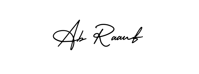 AmerikaSignatureDemo-Regular is a professional signature style that is perfect for those who want to add a touch of class to their signature. It is also a great choice for those who want to make their signature more unique. Get Ab Raauf name to fancy signature for free. Ab Raauf signature style 3 images and pictures png