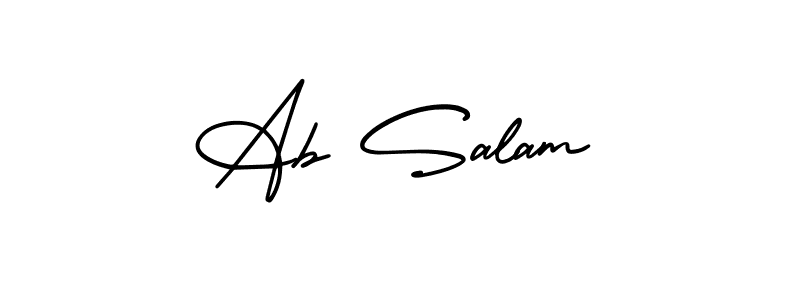 Use a signature maker to create a handwritten signature online. With this signature software, you can design (AmerikaSignatureDemo-Regular) your own signature for name Ab Salam. Ab Salam signature style 3 images and pictures png