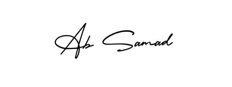 The best way (AmerikaSignatureDemo-Regular) to make a short signature is to pick only two or three words in your name. The name Ab Samad include a total of six letters. For converting this name. Ab Samad signature style 3 images and pictures png