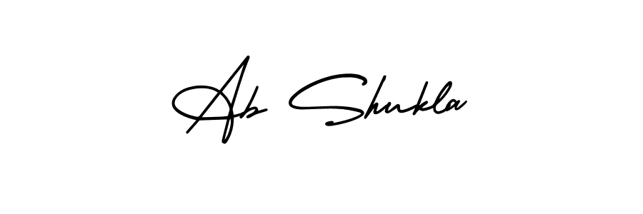 The best way (AmerikaSignatureDemo-Regular) to make a short signature is to pick only two or three words in your name. The name Ab Shukla include a total of six letters. For converting this name. Ab Shukla signature style 3 images and pictures png