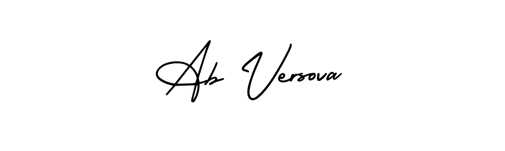 You should practise on your own different ways (AmerikaSignatureDemo-Regular) to write your name (Ab Versova) in signature. don't let someone else do it for you. Ab Versova signature style 3 images and pictures png