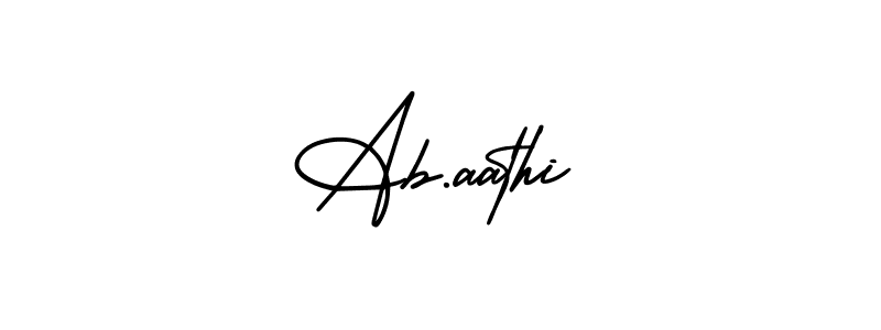 You should practise on your own different ways (AmerikaSignatureDemo-Regular) to write your name (Ab.aathi) in signature. don't let someone else do it for you. Ab.aathi signature style 3 images and pictures png